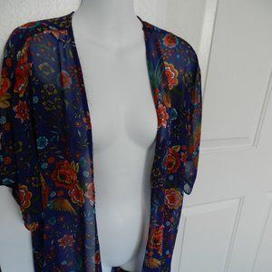 Sweet Rain floral boho chiffon open front wrap